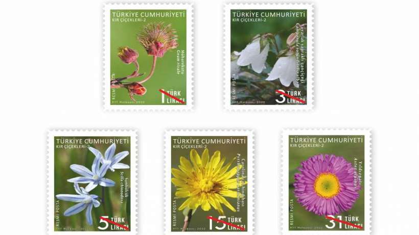 PTT’den kır çiçekleri-2 posta pulları