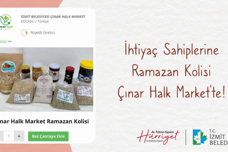Kocaeli İzmit'te Çınar Halk Market ürünleri ihtiyaç sahiplerinin sofralarına ulaşıyor