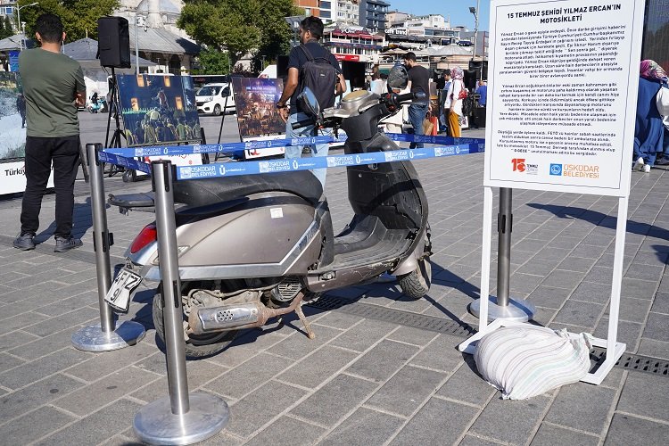 Şehit Ercan'ın motosikleti sergileniyor