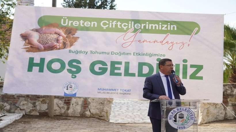 Milas Belediyesi çiftçilere %50 hibeli buğday tohumu dağıtıyor Milas Belediyesi çiftçilere %50 hibeli buğday tohumu dağıtıyor